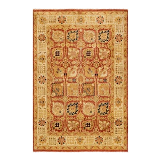 Ottoman, One-of-a-Kind Hand-Knotted Area Rug - Red, 4' 7" x 5' 10" For Sale