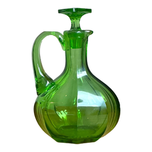 Vintage Green Glass Decanter
