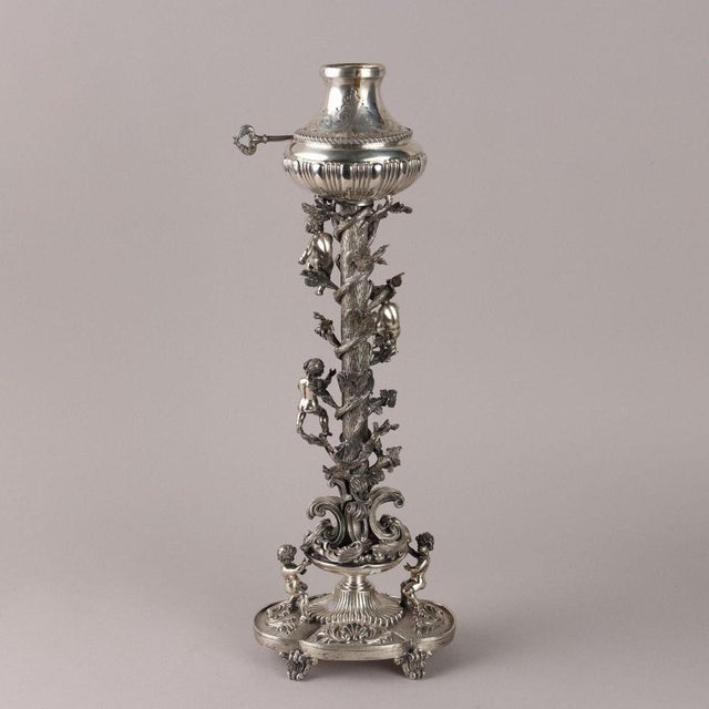Vintage Table Lamp in Silver by Danilo Rossi For Sale - Image 9 of 11