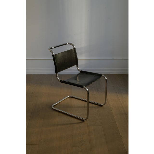 Black 1980s S33 Dining Chairs by Mart Stam, Leather & Steel, Bauhaus For Sale - Image 8 of 9