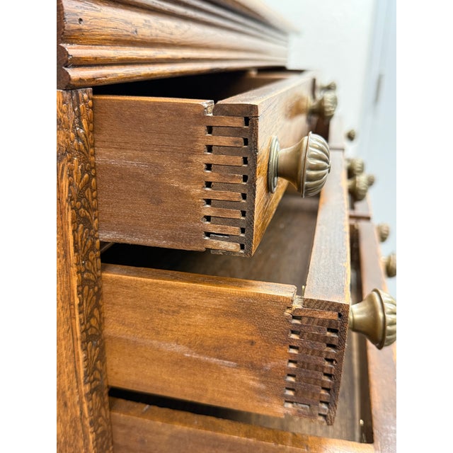 Antique J. & P. Coats Oak Spool Cabinet For Sale - Image 12 of 12