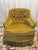 Traditional Napoleon III Toadstool Armchairs in Mustard Yellow Velvet, Set of 2 For Sale - Image 3 of 7