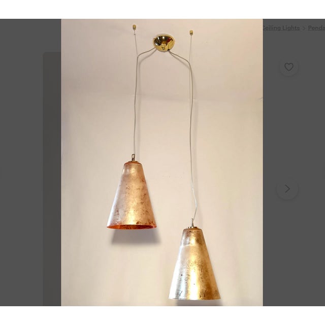 Vintage Pendant Light in Murano Gold Glass, 1990s For Sale - Image 11 of 12