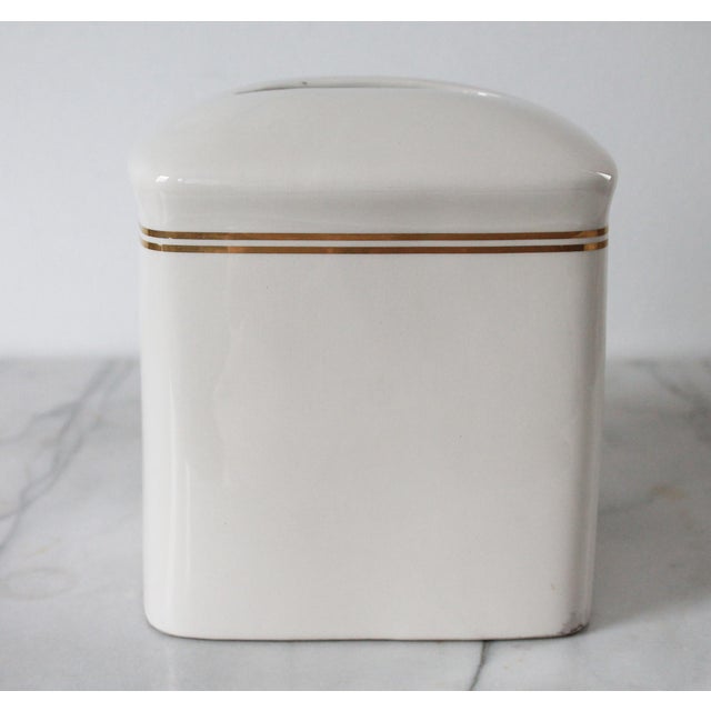1990s Vintage Tommy Hilfiger Ceramic Tissue Box Cover For Sale - Image 5 of 11