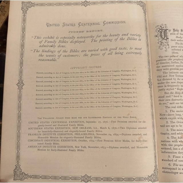 1883 Holy Bible With Illustrated History of the New and Old Testaments For Sale - Image 11 of 17