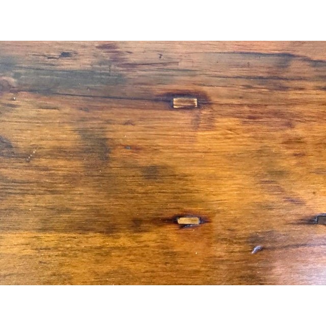 Wood Rustic Trestle Dining Table With Handcrafted Plank Top, Mid-20th Century For Sale - Image 7 of 9