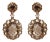 18K Rose Gold Diamond Accent and Lemon and Oval Smoky Color Quartz Gemstone Dangle Drop Earring (G-H For Sale
