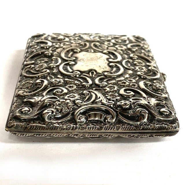 Metal English Victorian Sterling Silver Leather Lined Aide-Memoire Notebook Case For Sale - Image 7 of 10