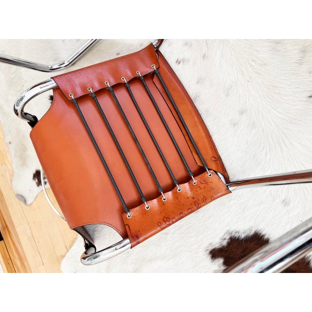 Set 8 Carlo Bartoli T 70 920 Cantilever Chairs Brown Leather - 8 PCS For Sale - Image 15 of 18