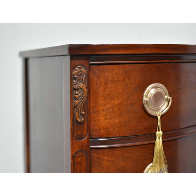 Brown Mid Century Regency Style Mahogany Serpentine Tallboy the Darlington Collection by Kent Coffey For Sale - Image 8 of 13