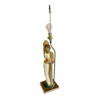 Early 20th Century Meso-American Figural Water Carrier Table Lamp With Dimmer Switch For Sale