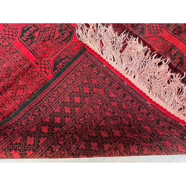 Vintage Afghan Turkmen Ersari Bokhara Gul Rug - 8'6" X 6'6" For Sale - Image 12 of 12