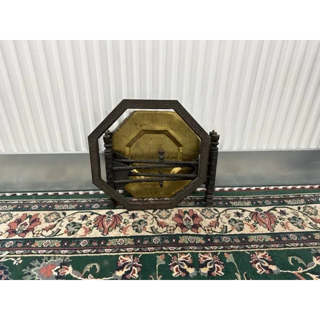 Wood Early 1900s Antique Asian Brass Tray-Top Table For Sale - Image 7 of 13