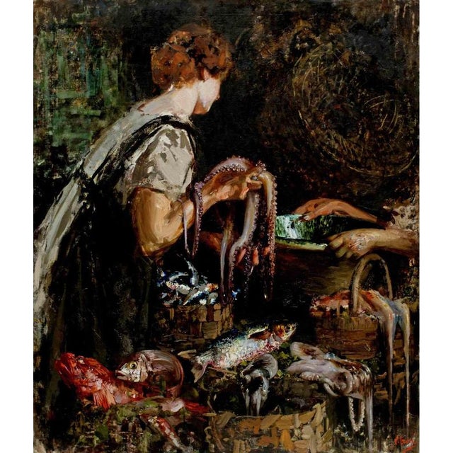 Oil on canvas realized by Irolli in 1922 ca. Hand signed "V. Irolli" lower right. On the original stretcher, in the old...