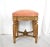 An antique Louis XIV period tabouret, stool, or bench, in carved gold gilt wood with straight baroque legs, flower,...