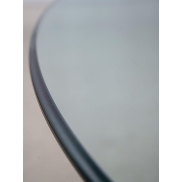 Hollywood Regency Brass & Round Glass Pedestal 54 Inch Dining Table For Sale In Philadelphia - Image 6 of 11
