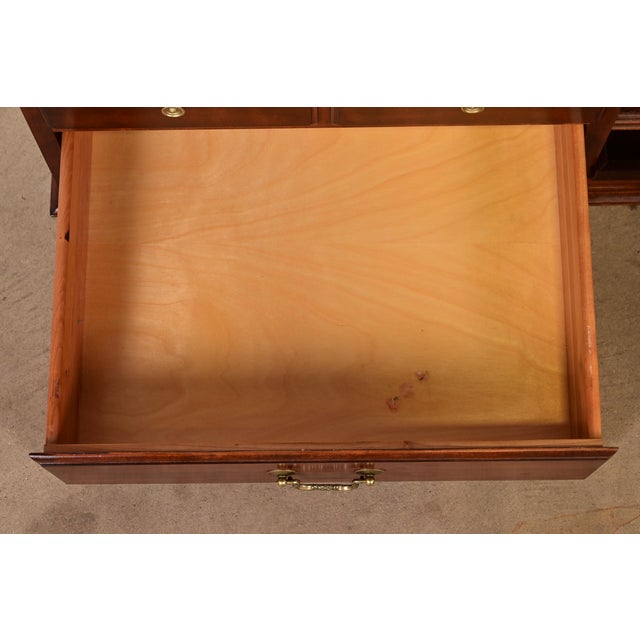 Ethan Allen Georgian Solid Cherry Wood Low Credenza or Sideboard For Sale - Image 9 of 14