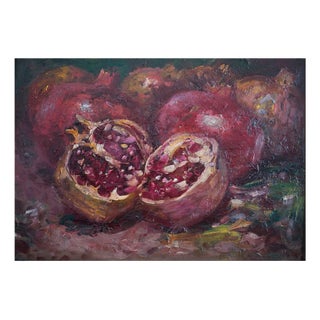 Unknown, Pomegranate Still Life, 1890s, Oil on Board For Sale