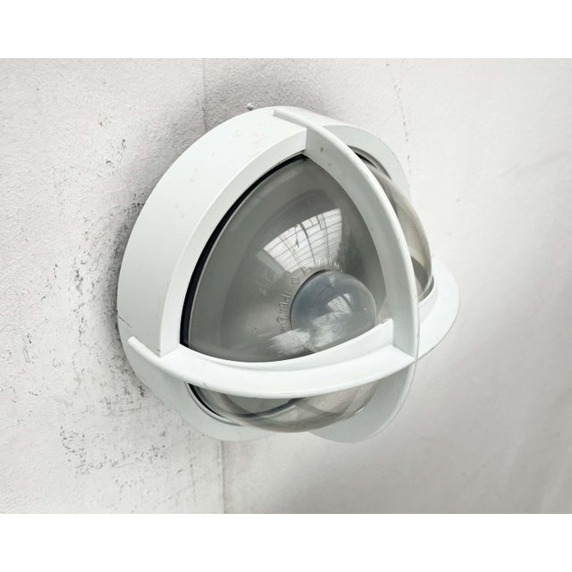 Mid-Century Modern Danish Pirat Mini White Outdoor Wall Lamp by Eva and Nils Koppel, Gert Edstrand for Nordisk Solar, 1960s For Sale - Image 6 of 18