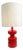 Mid-Century Red Ceramic Table Lamp, 1970s For Sale