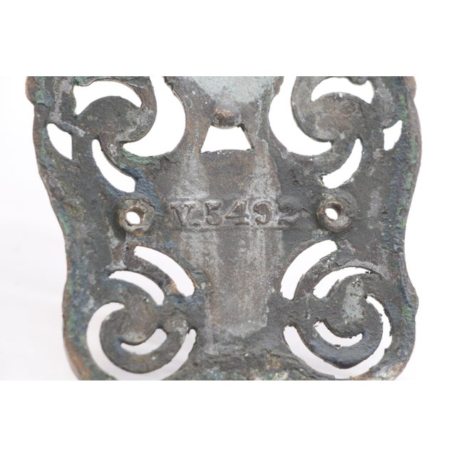 Metal Vintage Victorian Reading Bronze Cut Out Door Back Plate For Sale - Image 7 of 7