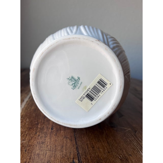 Cream Belleek Pottery Daisy Pitcher, Made in Ireland For Sale - Image 8 of 9