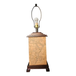 Vintage Frederick Cooper World Map Lamp For Sale