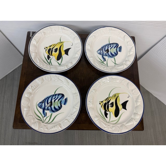 Ceramic Este Ceramiche Porcellane for Gump's Fish Plates, Set of Four For Sale - Image 7 of 12