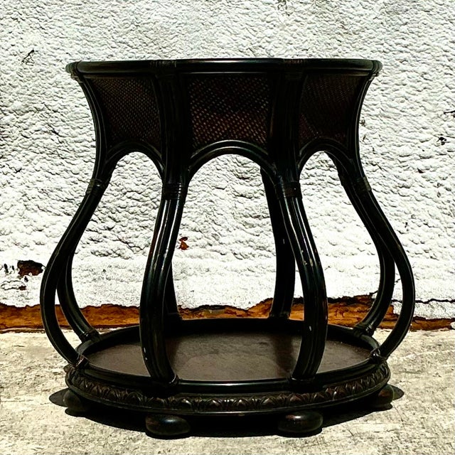 Enhance your dining area with our Vintage Coastal Woven Rattan Dining Table Pedestal. This stylish pedestal features a...