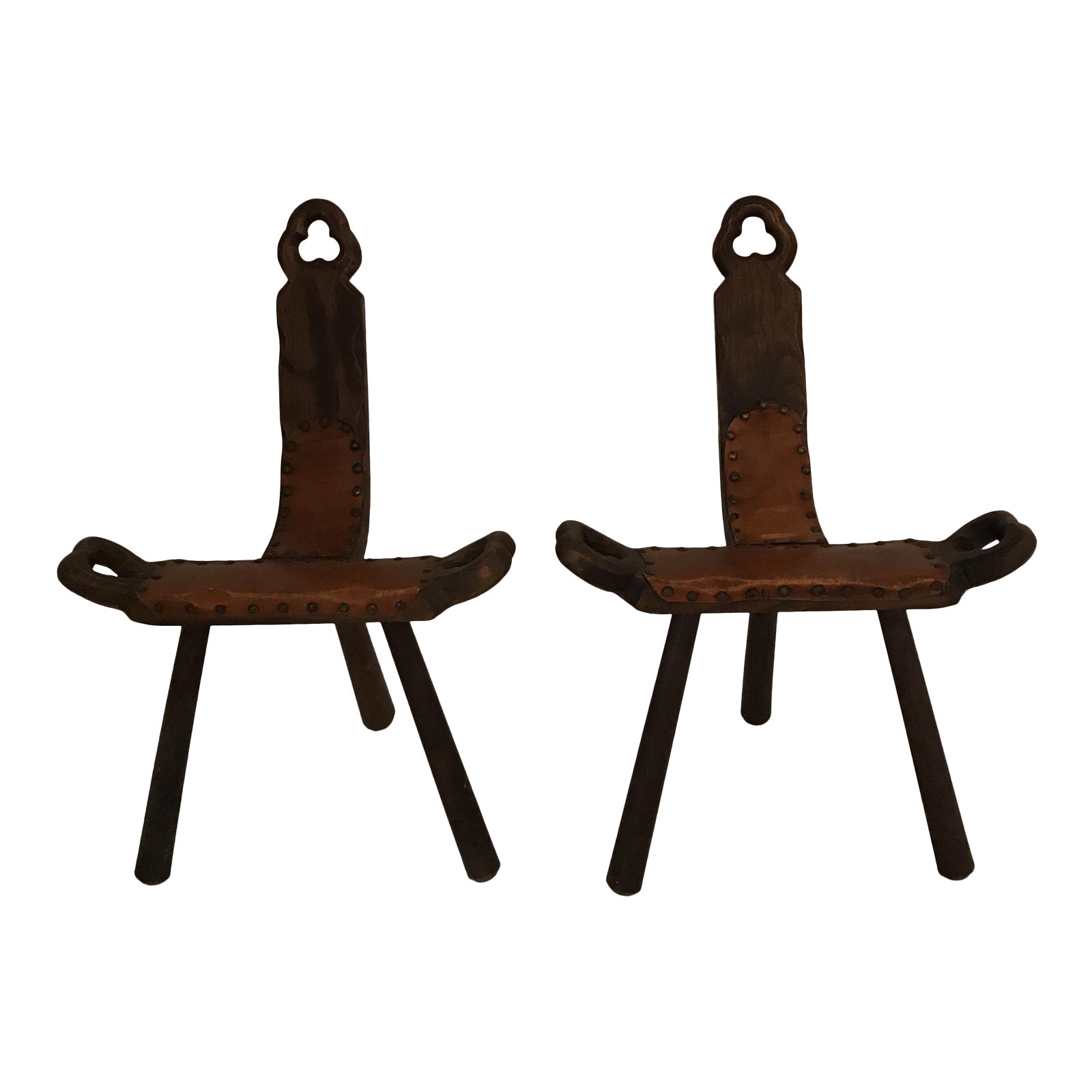 Wooden 3 Leg Birthing Stools A Pair Chairish