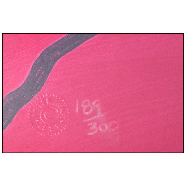 1988 Lady on Red With Floating Vase Serigraph Peter Max For Sale In Minneapolis - Image 6 of 7