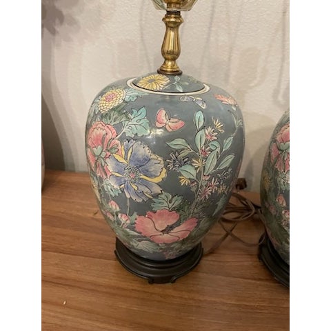 Chinese Vintage Chinese Blossom Vase Lamps - a Pair For Sale - Image 3 of 6