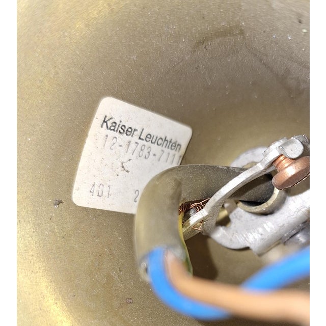Metal Vintage Ceiling Lamp with Frosted Glass Shade from Kaiser, 1980s For Sale - Image 7 of 9