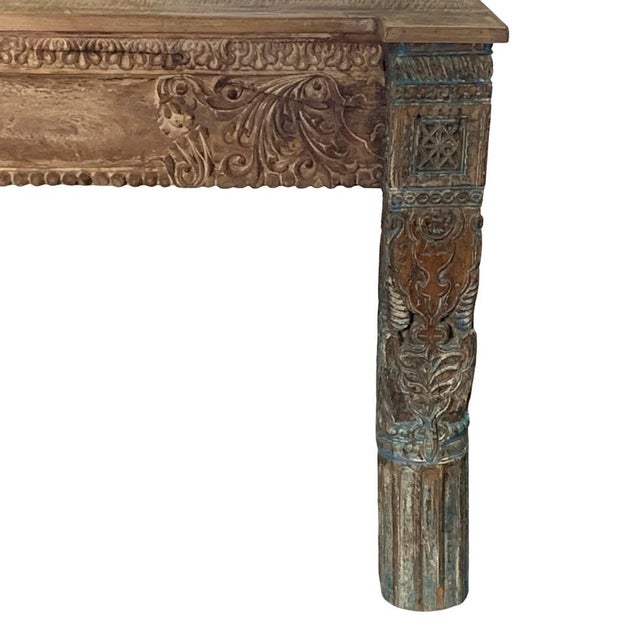 Vintage architectural elements from India, makes this beautiful rustic lightly sanded console a standout piece. It...