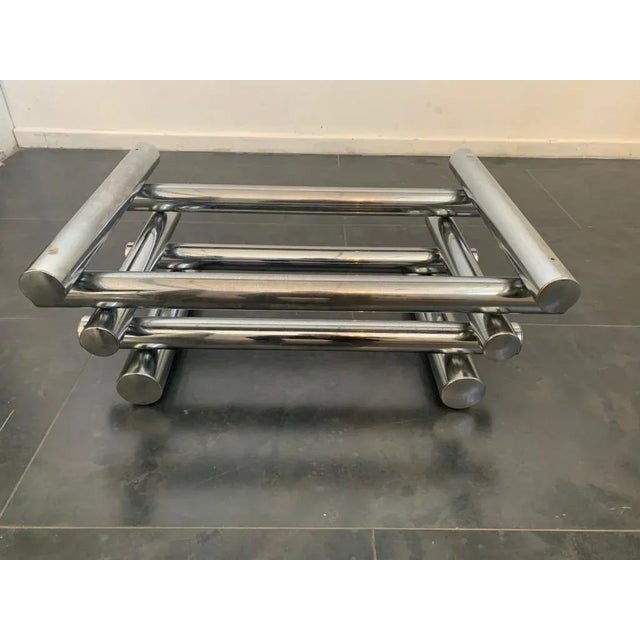 Silver Steel and Glass Coffee Table, 1970s For Sale - Image 8 of 13