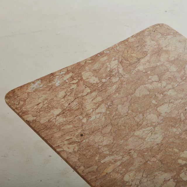 1950s Breccia Pernice Marble + Mahogany Coffee Table Attributed to Guglielmo Ulrich, Italy 1950s For Sale - Image 5 of 12