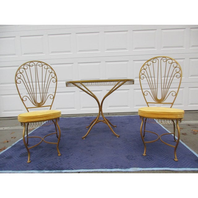Vintage Hollywood Regency Bistro Or Patio Set By Thinline Chairish