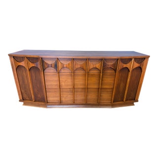 Mid Century Modern Walnut and Rosewood 9 Drawer Dresser Credenza by Kent Coffey From the Perspecta Line For Sale