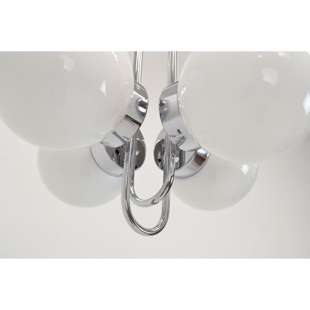 Metal Mid-Centure Designed Chandelier attributed to Jílové Near Děčín, Czechoslovakia, 1970s For Sale - Image 7 of 14
