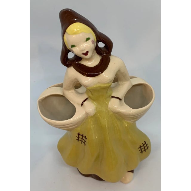 Vintage Kim Ward of Hollywood Girl in Yellow Dress #34 Vase. Quite the drama behind the artist at the time 1940’s Post...