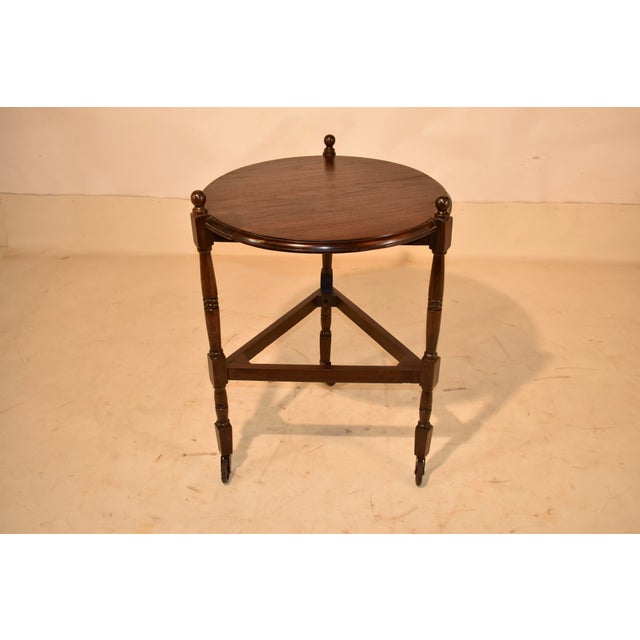 Wood English Oak Round Bar Cart, Circa 1920 For Sale - Image 7 of 7