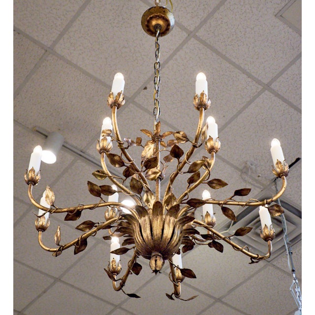 Vintage Gold Leaf Tole Chandelier Chairish