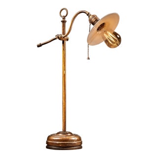 Vintage Faries Adjustable Brass Table Lamp For Sale