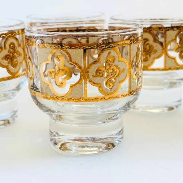 Mid Century Culver Pitcher and 4 Cordial Glasses For Sale - Image 10 of 13