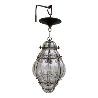 Vintage Murano Blown Glass Hanging Fixture For Sale