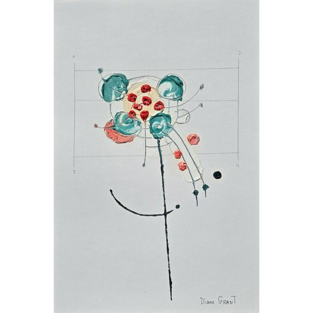 Set of 6 - Cy Twombly Inspired Shadow Box Framed Botanic Oil Paintings by Diane Grant For Sale - Image 4 of 10