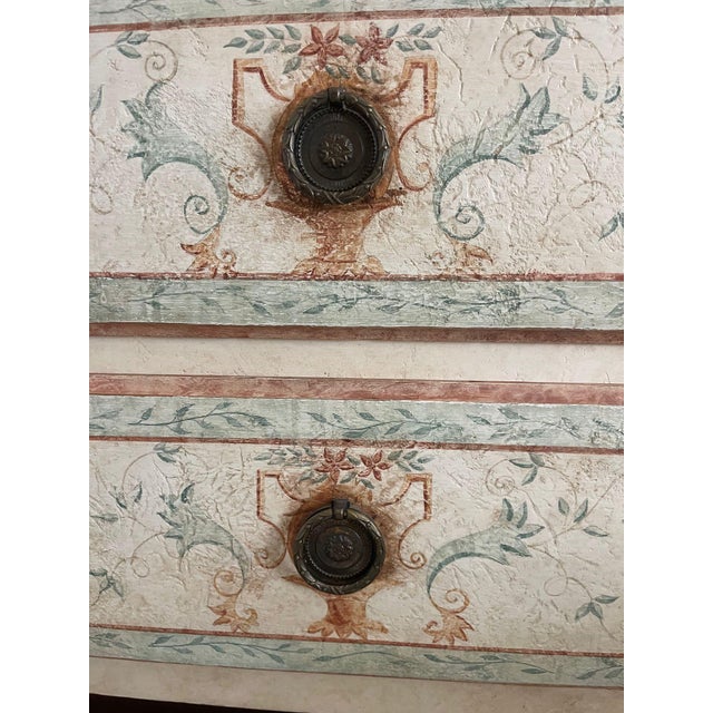 Italian Pair of Early 20th C. Italian Neoclassical Style Commodes With Faux Marble Tops For Sale - Image 3 of 9