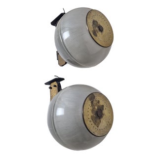 Feltre Wall Lamps in Brass and Glass from Greco, 1960s, Set of 2 For Sale