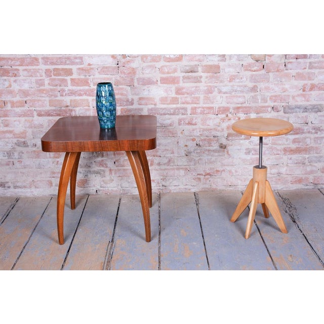 Tan Mid-Century Piano Stool in Beech, Czech, 1940s For Sale - Image 8 of 11