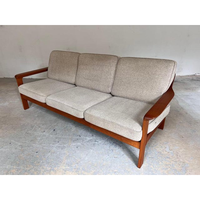 3-Seater Sofa in Teak and Wool, Denmark, 1960s For Sale - Image 6 of 11